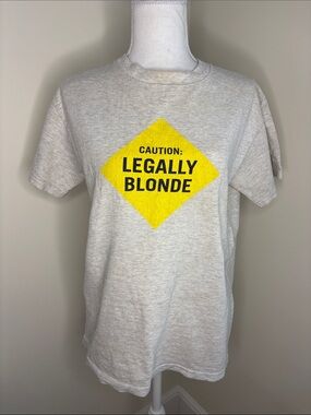 Delta Pro Weight “Caution: Legally Blonde” Light Gray Crewneck T-Shirt. Small
